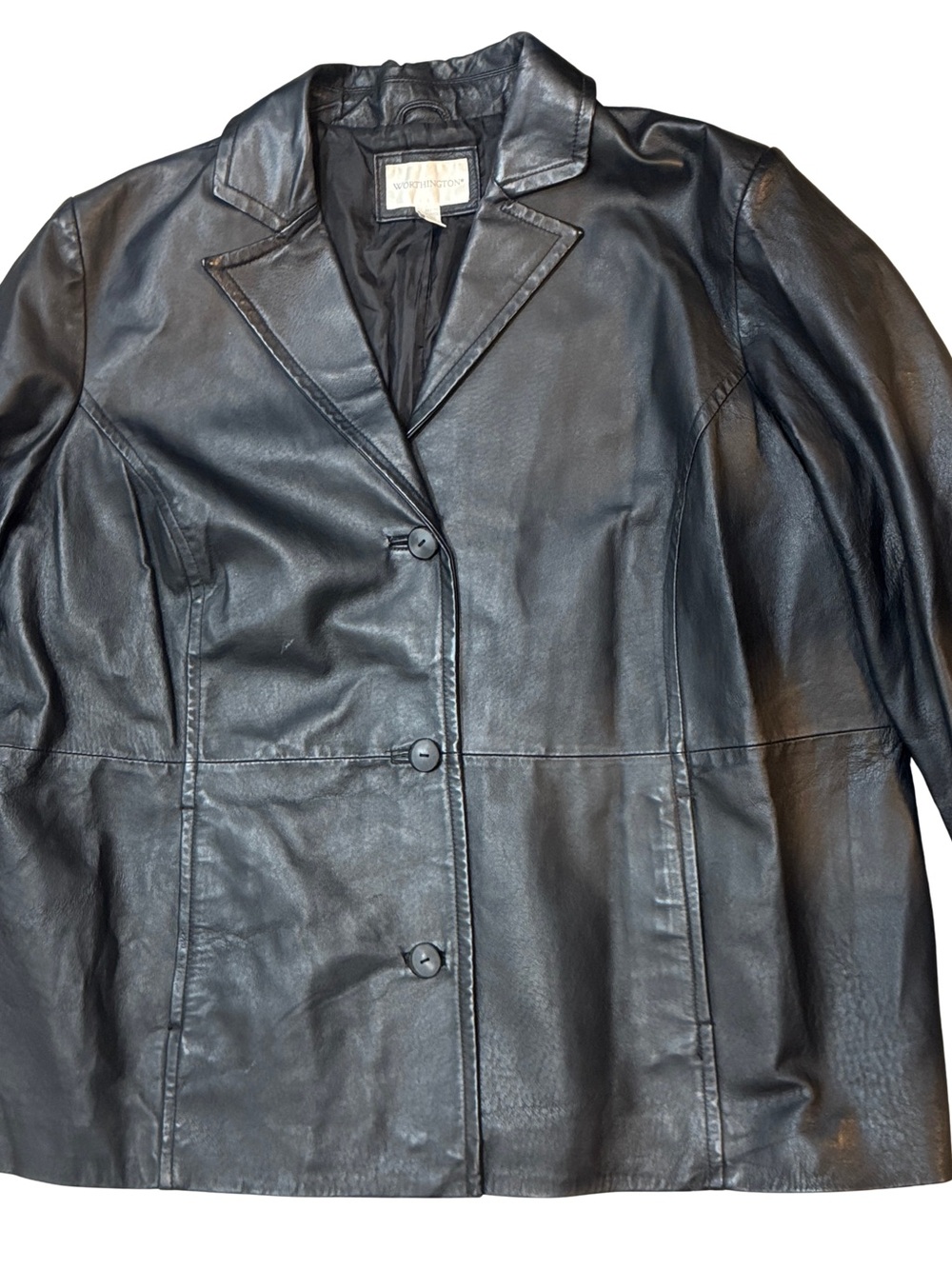 Vintage 90’s Y2K Classic Black Leather Jacket - Women